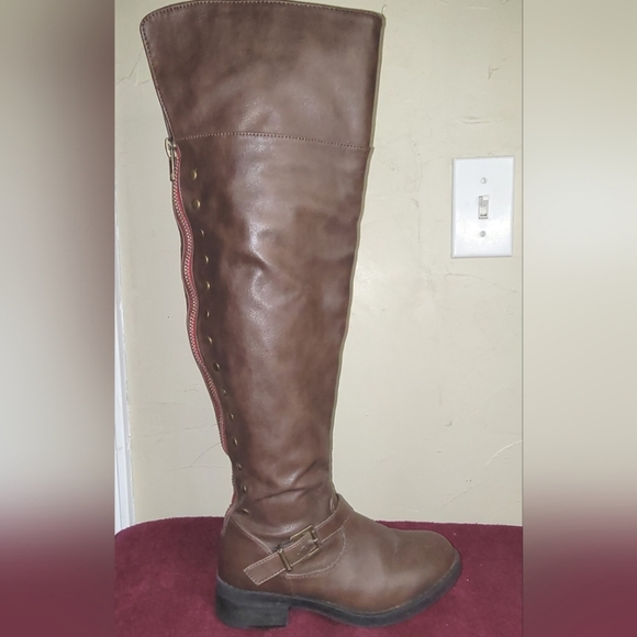 Megen-02 Womens Pull-on Boots, Size 7, Brown - Picture 5 of 15